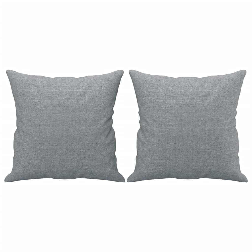 2 pcs conjunto de sofás com almofadas tecido cinzento-claro
