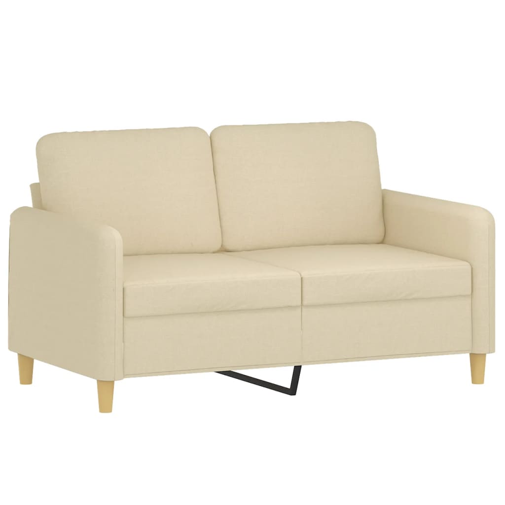 2 pcs conjunto de sofás com almofadões tecido cor creme