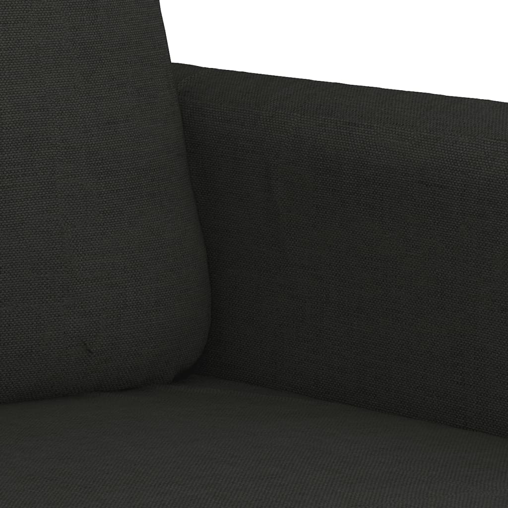 2 pcs sofa set with cushions black fabric