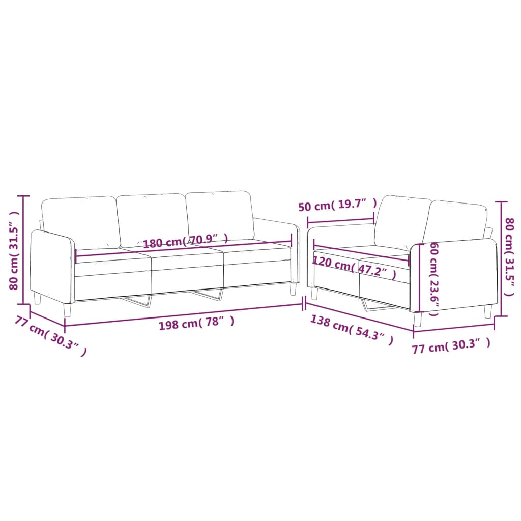 2 pcs conjunto de sofás com almofadões tecido amarelo-claro