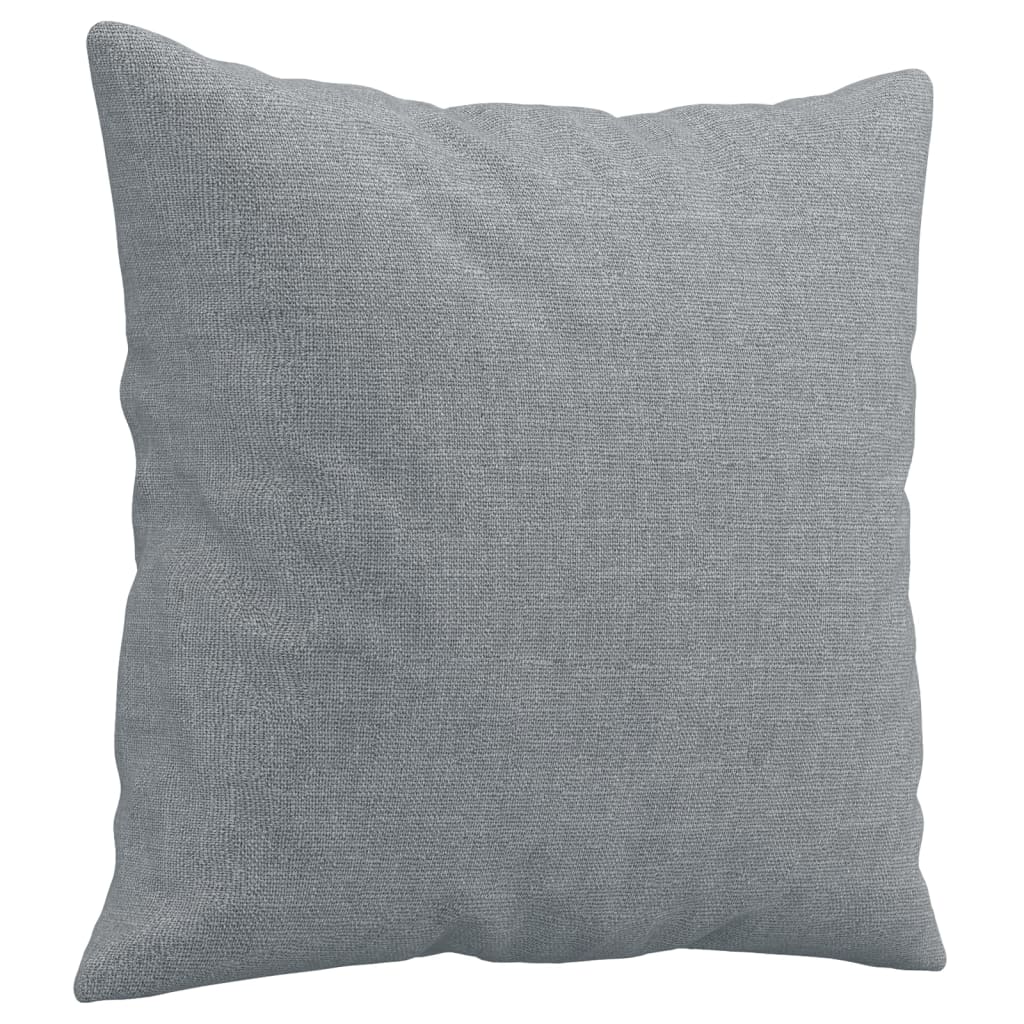 3 pcs conjunto de sofás com almofadas tecido cinzento-claro
