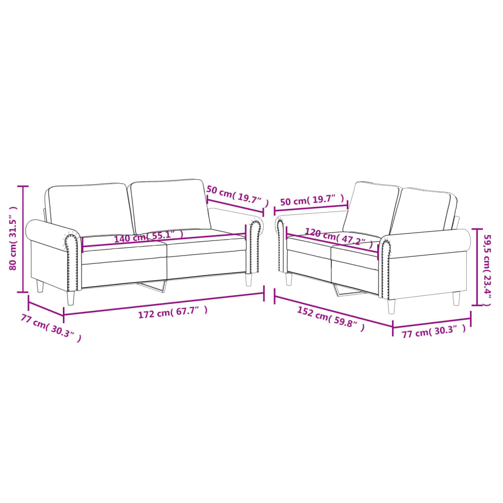 2 pcs conjunto de sofás c/ almofadões couro artificial cinzento