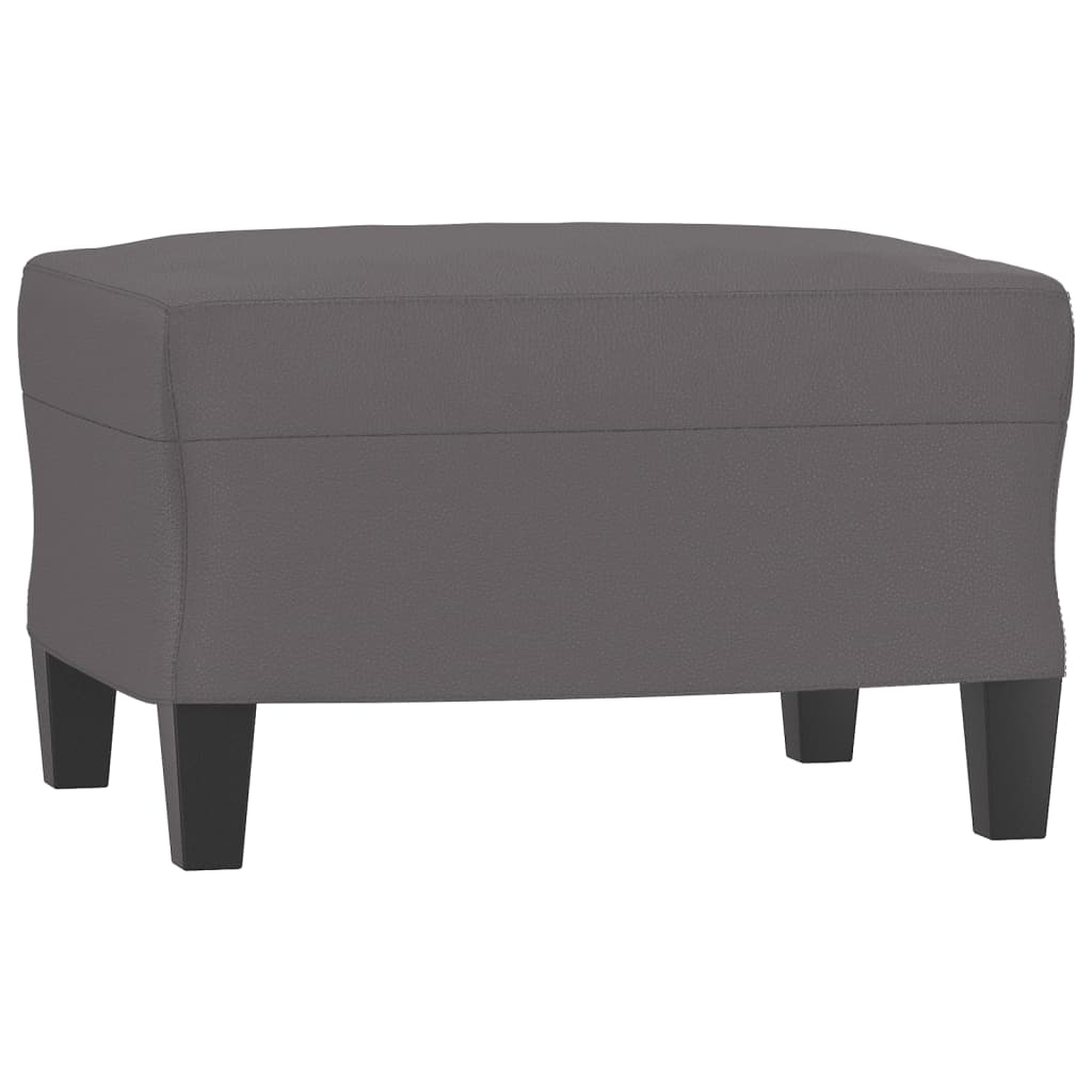 3 pcs conjunto de sofás com almofadas couro artificial cinzento