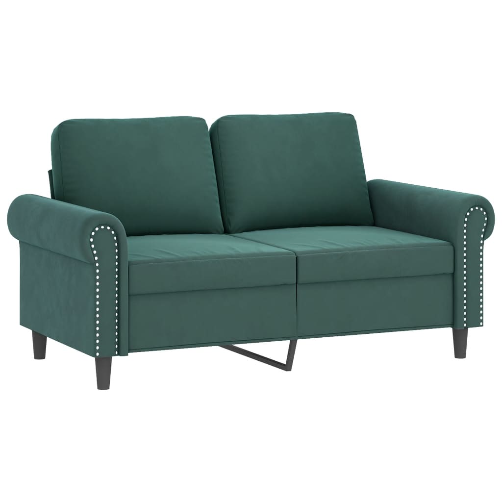 3 pcs sofa set with dark green velvet cushions