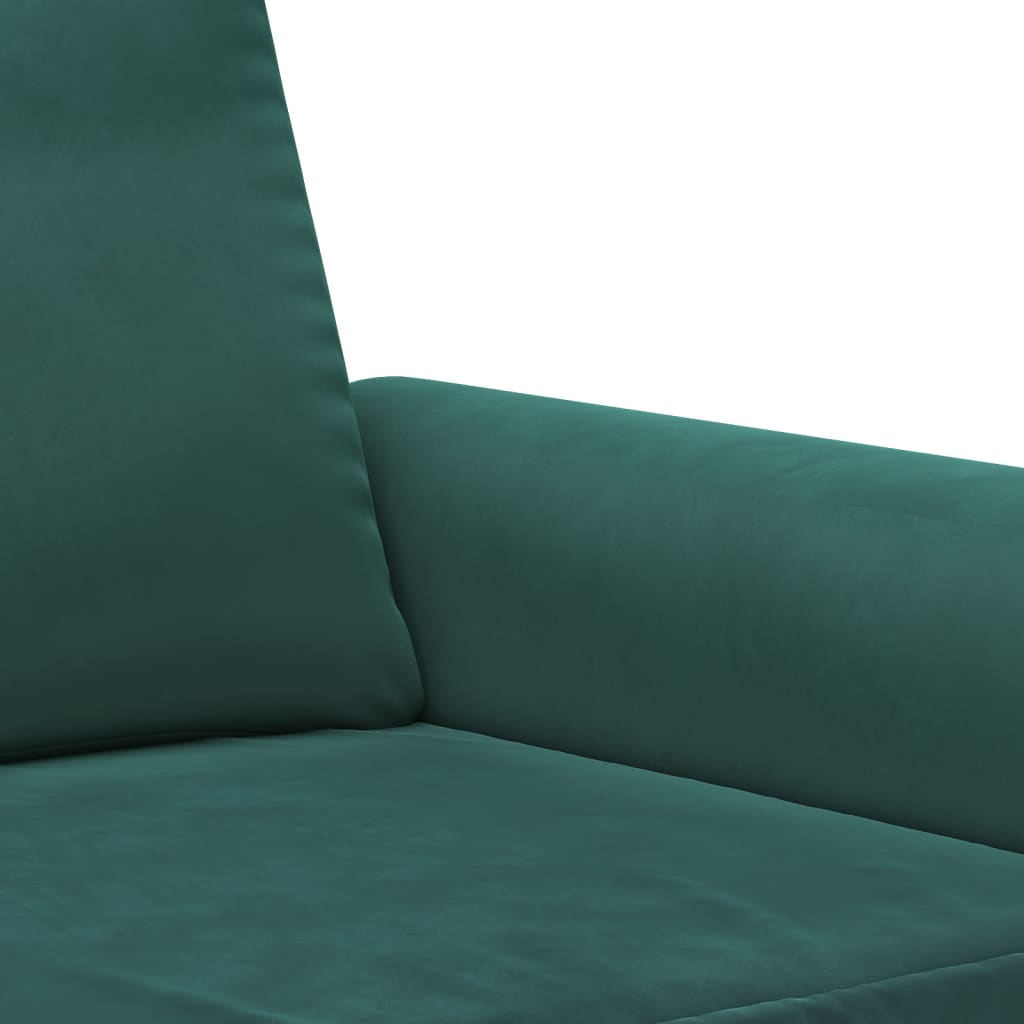 3 pcs sofa set with dark green velvet cushions