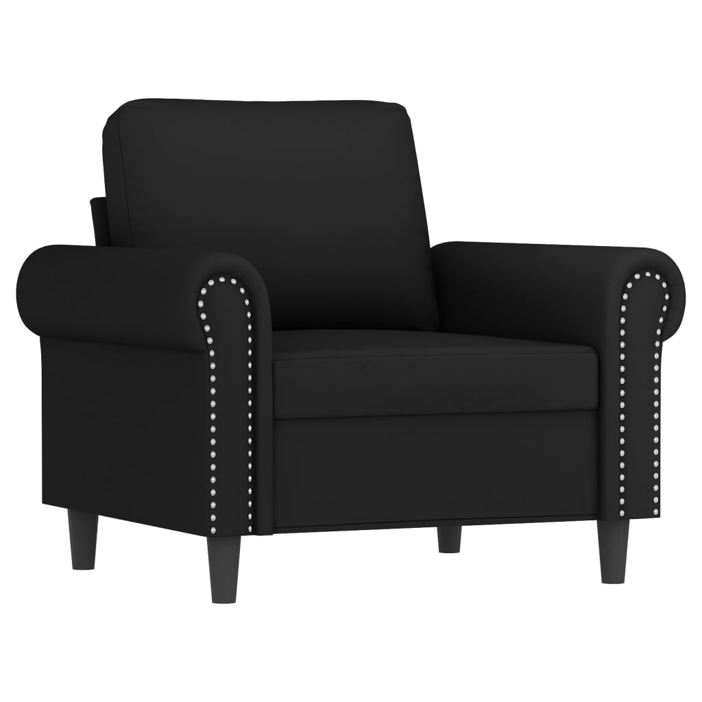 3 pcs sofa set with black velvet cushions