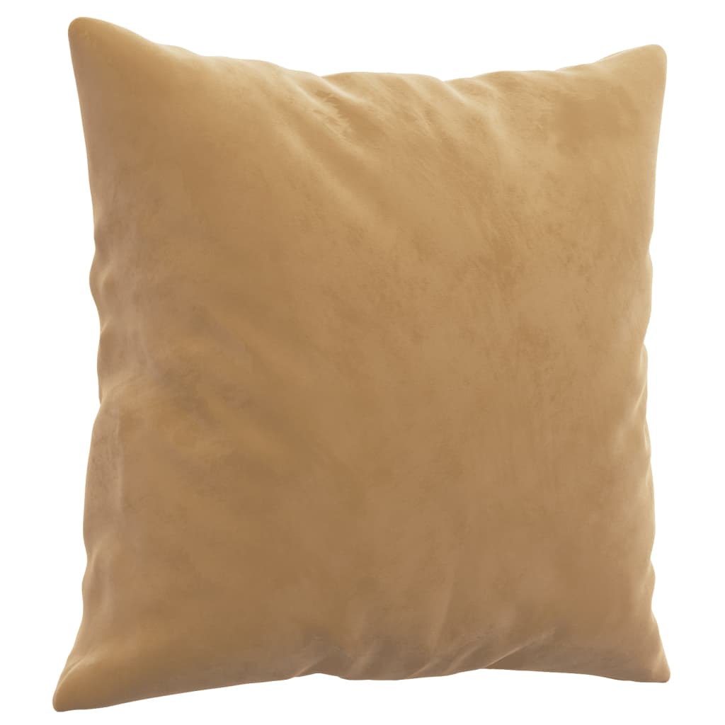 2 pcs conjunto de sofás com almofadas veludo castanho