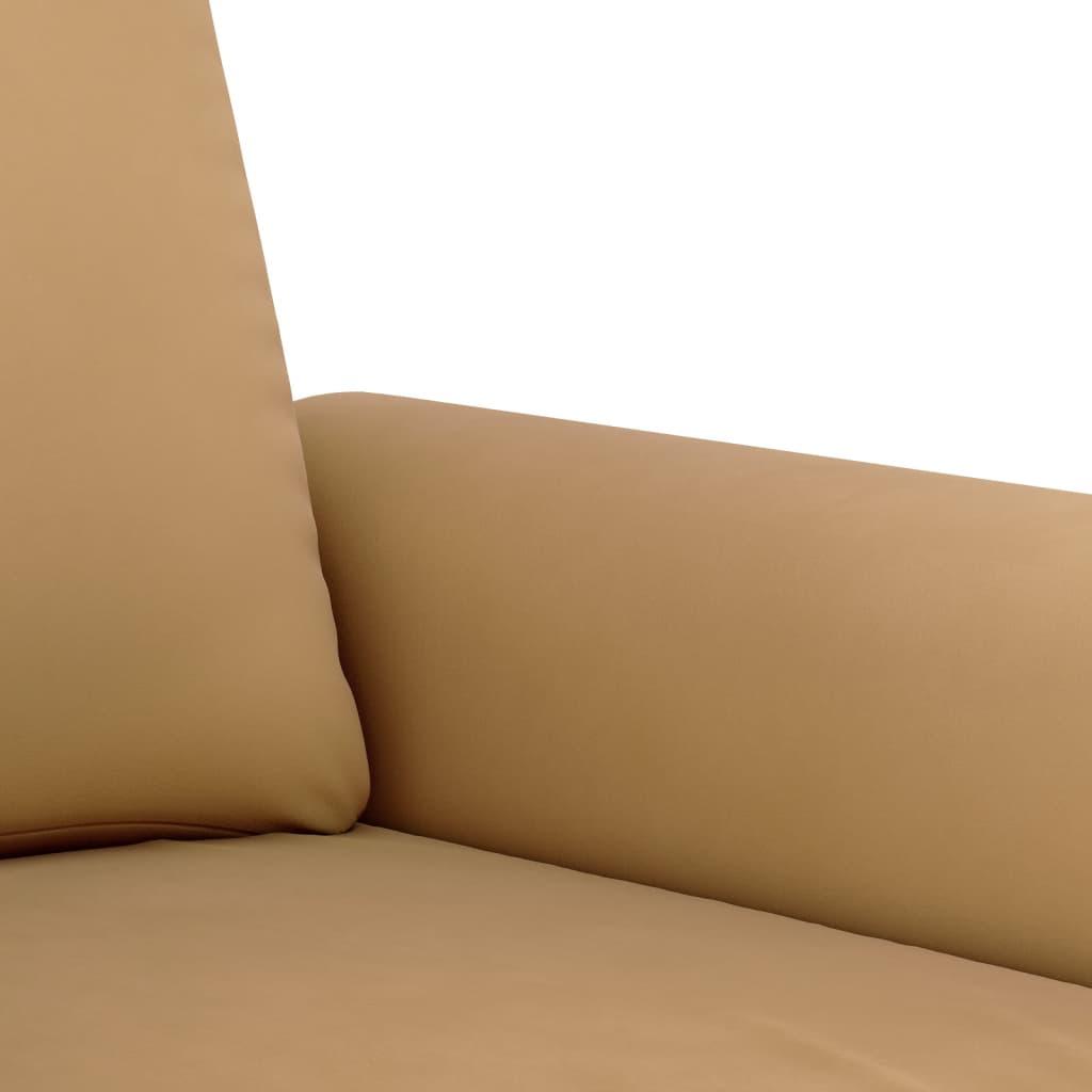 2 pcs conjunto de sofás com almofadões veludo castanho