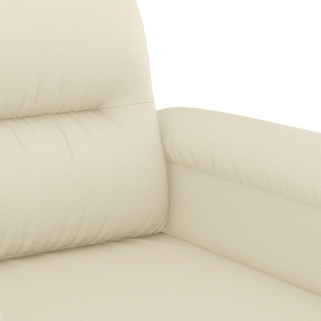 2 pcs sofa set with cushions cream colored artificial leather