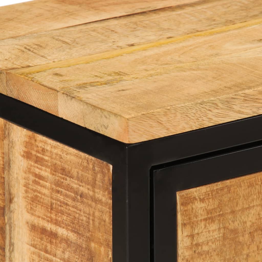 Bedside table 40x30x52.5 cm solid rough mango wood