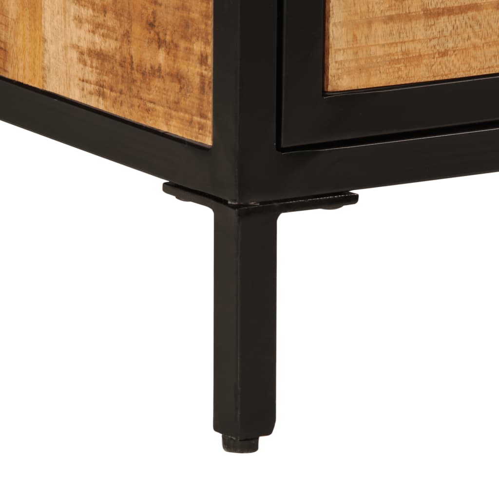 Bedside table 40x30x52.5 cm solid rough mango wood