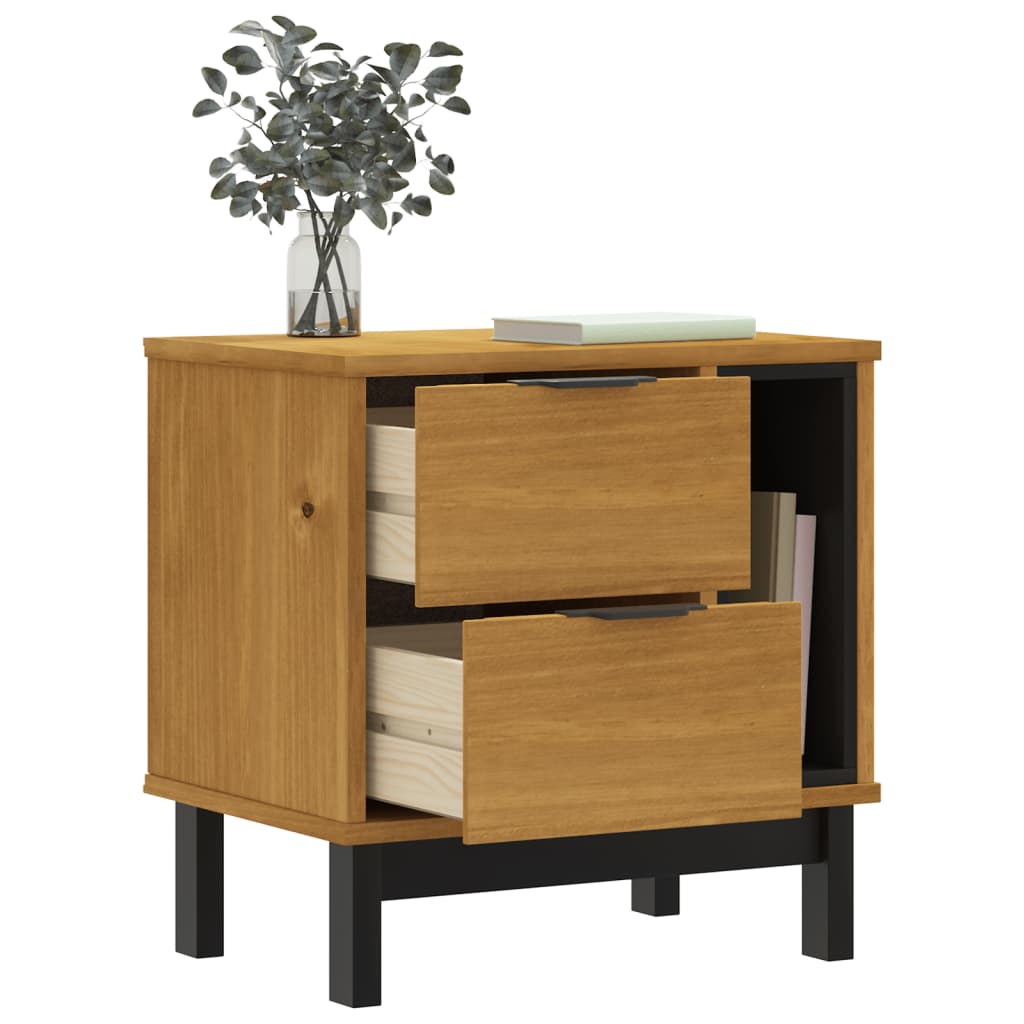 FLAM bedside table 49x35x50 cm solid pine wood