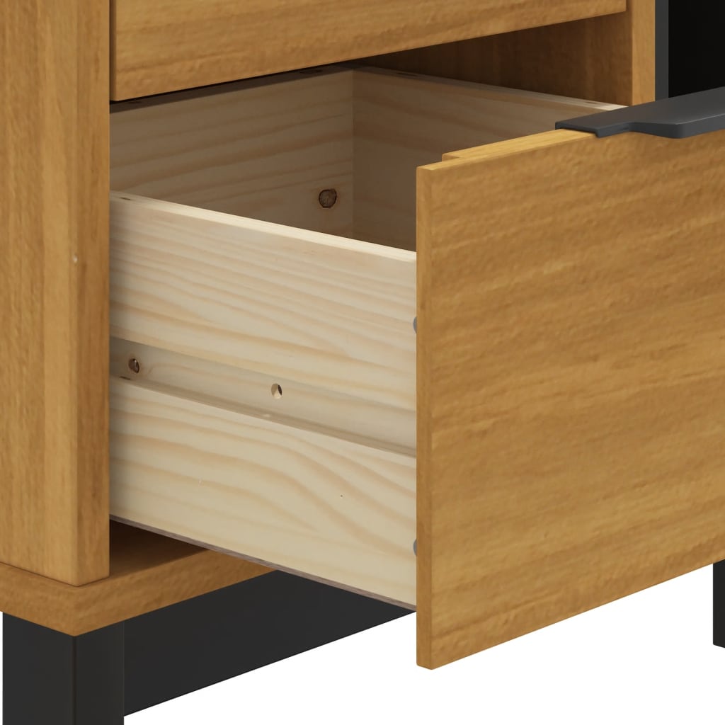 FLAM bedside table 49x35x50 cm solid pine wood