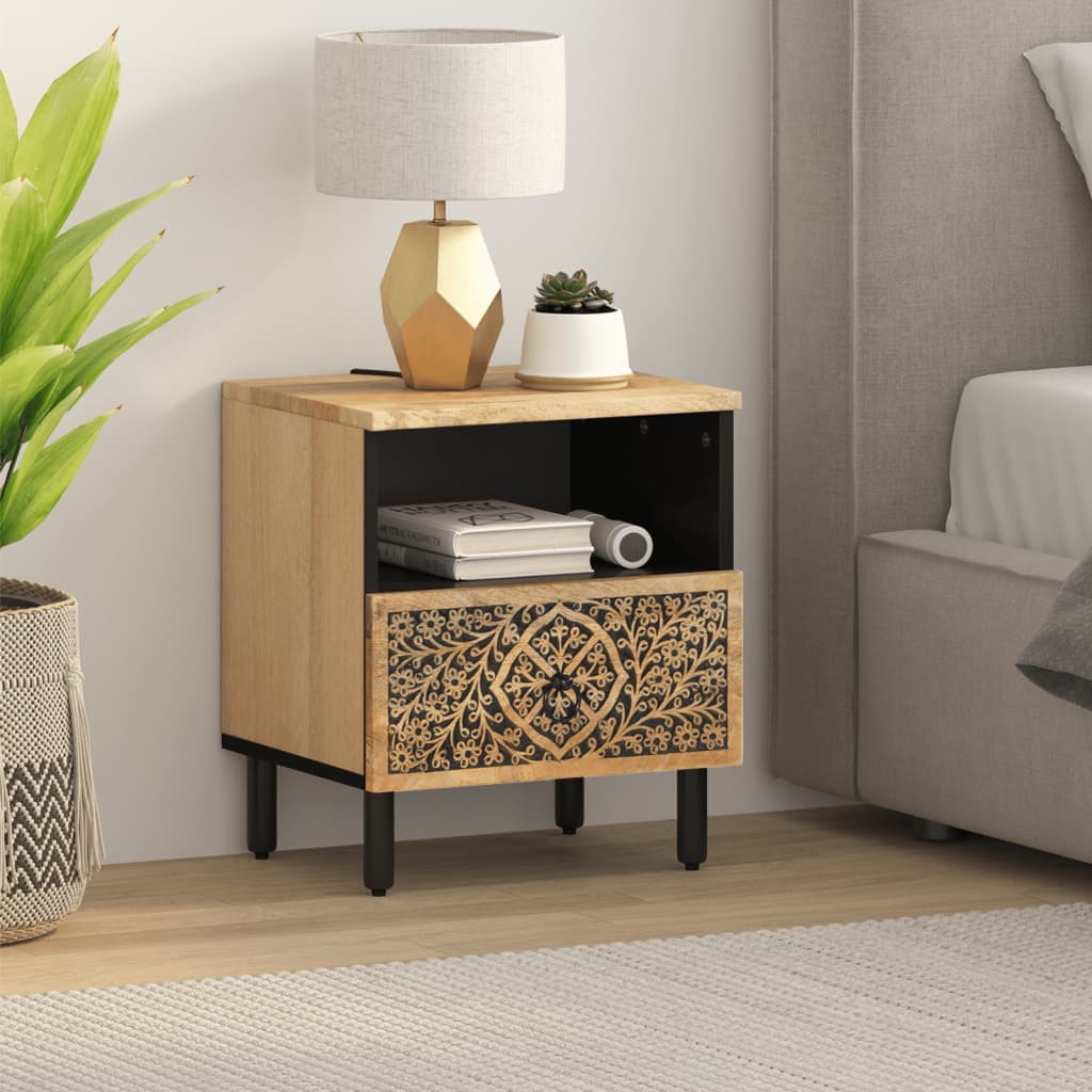Bedside table 40x33x46 cm solid mango wood