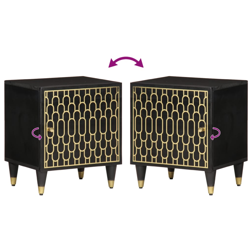 Mesas de cabeceira 2 pcs 40x33x46 cm madeira mangueira maciça