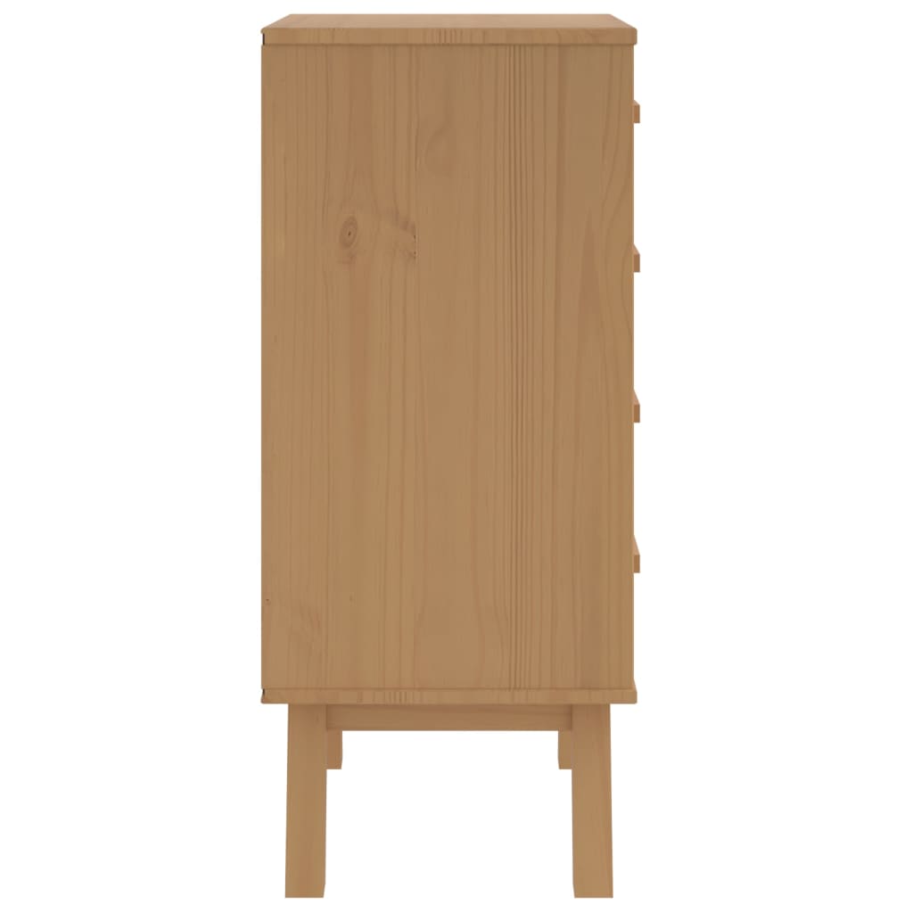 OLDEN bedside table in solid pine wood, brown