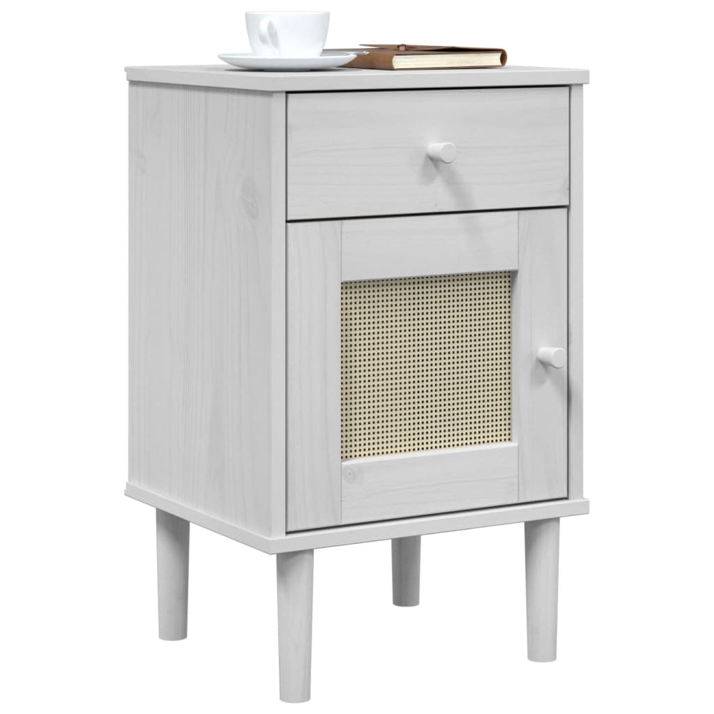 SENJA bedside table 40x35x65 cm solid pine white