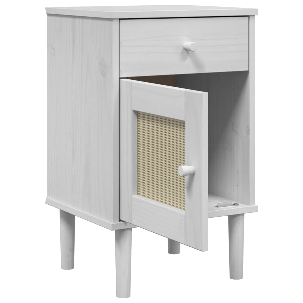 SENJA bedside table 40x35x65 cm solid pine white