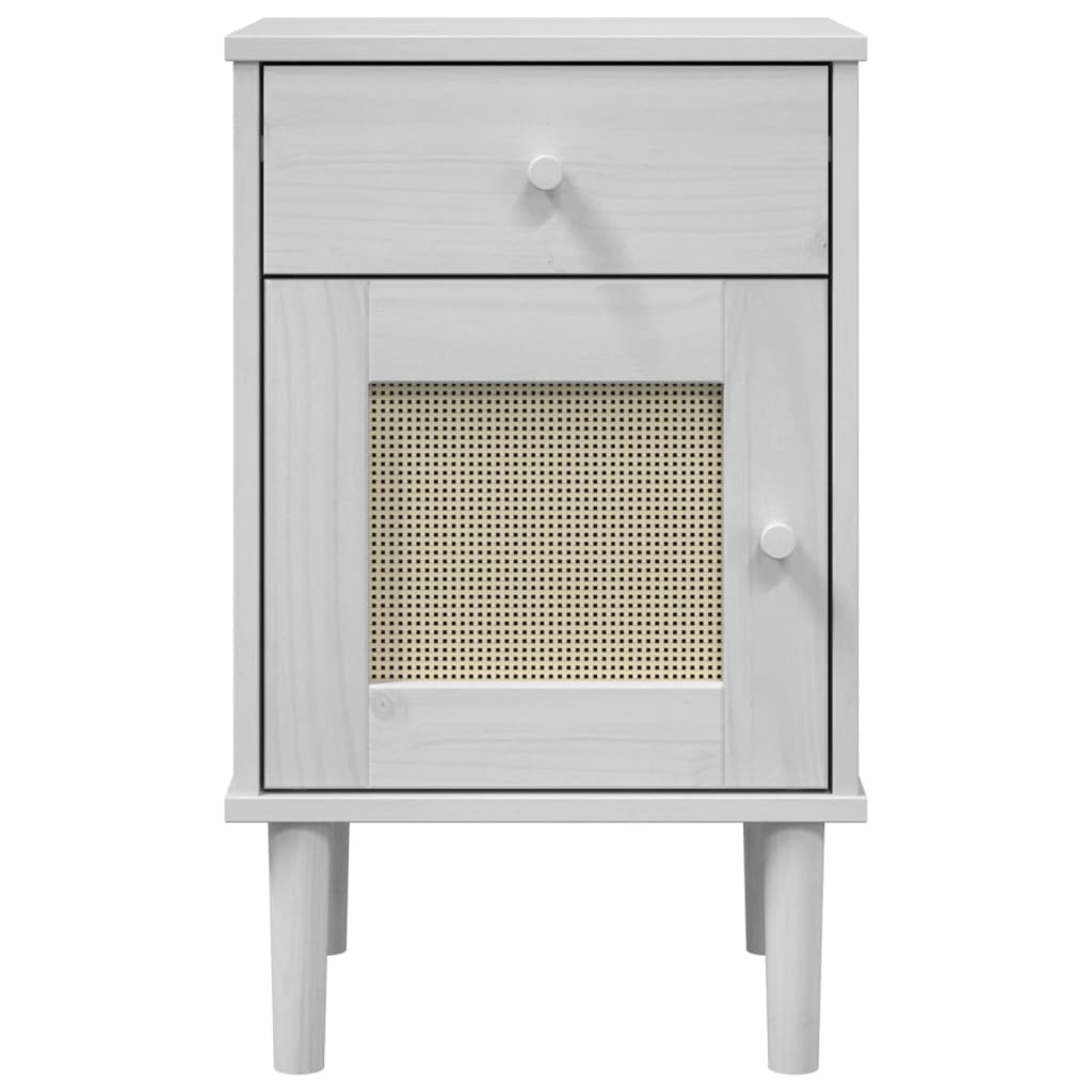 SENJA bedside table 40x35x65 cm solid pine white