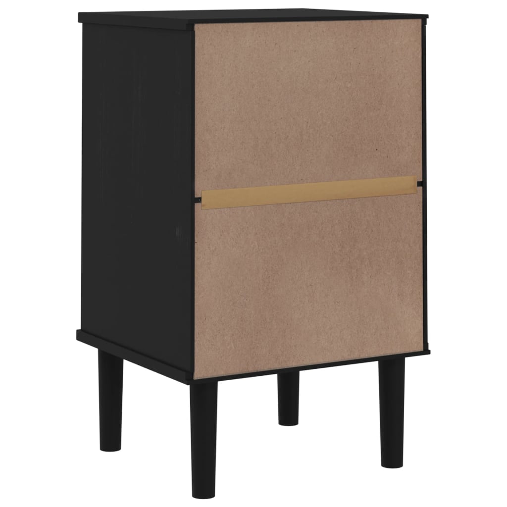 SENJA bedside table 40x35x65 cm solid pine black