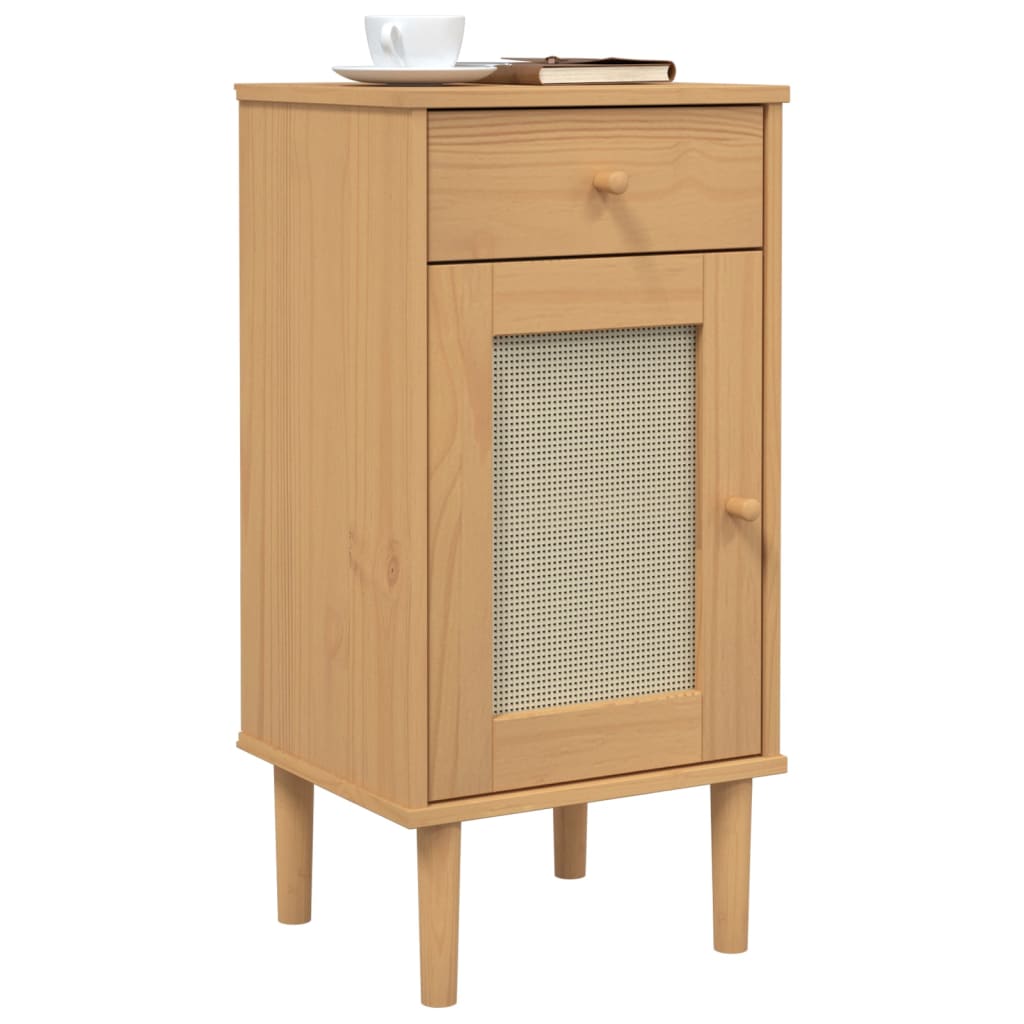 SENJA bedside table 40x35x80 cm solid pine brown
