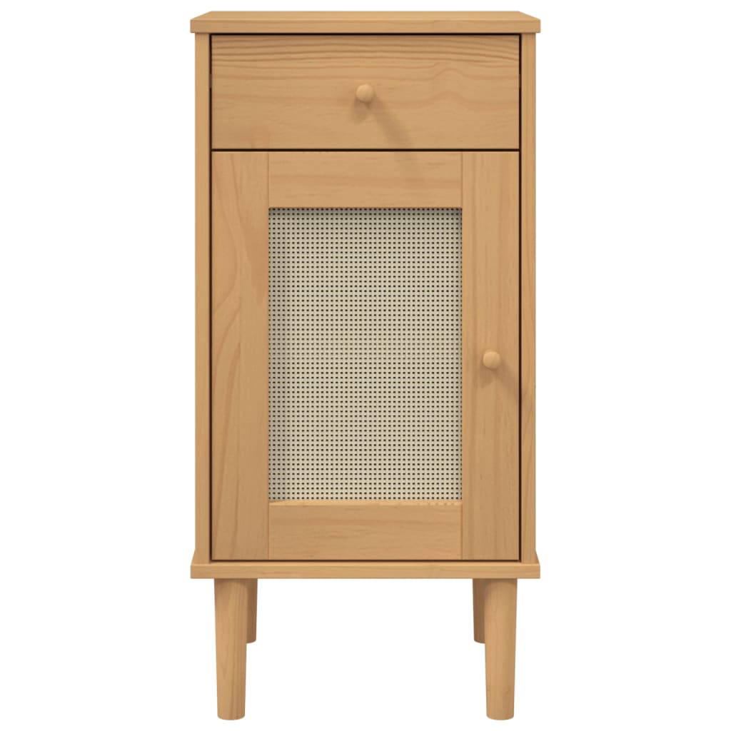 SENJA bedside table 40x35x80 cm solid pine brown