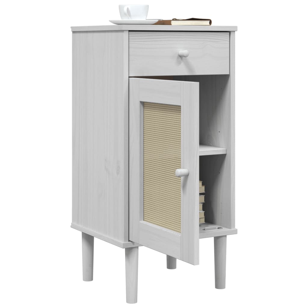 SENJA bedside table 40x35x80 cm solid pine white