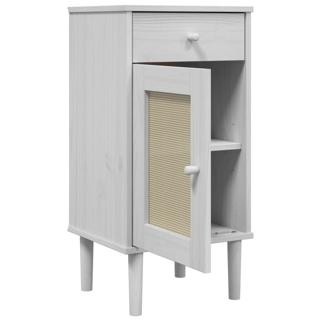 SENJA bedside table 40x35x80 cm solid pine white
