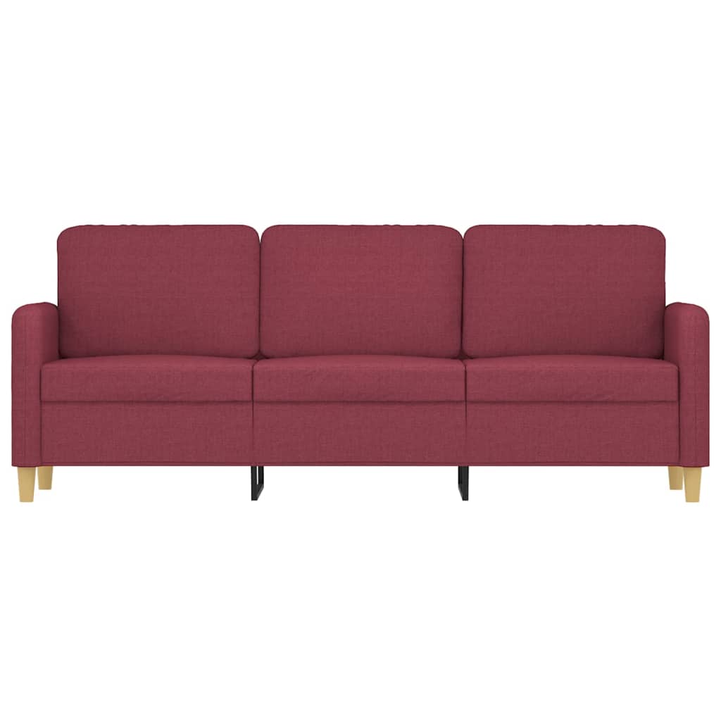 3-seater sofa in 180 cm red fabric
