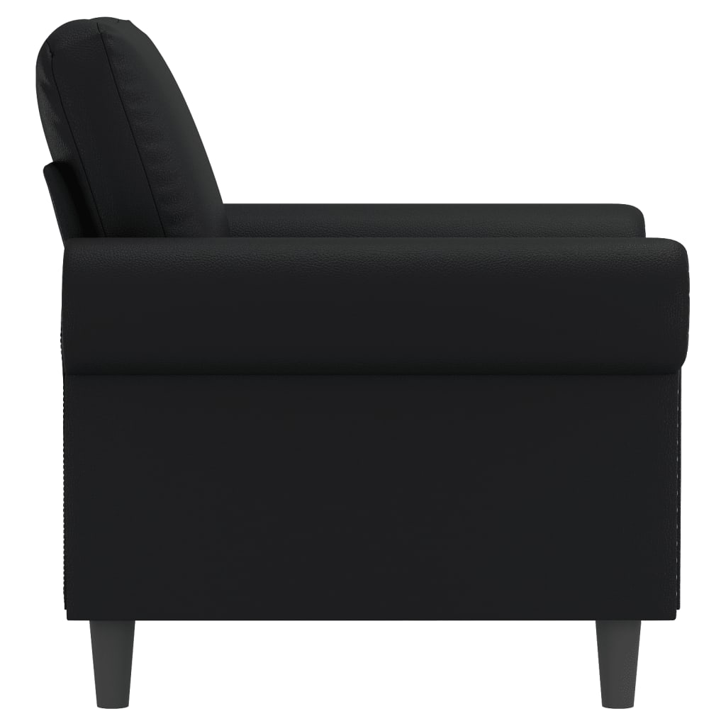 60 cm black artificial leather armchair
