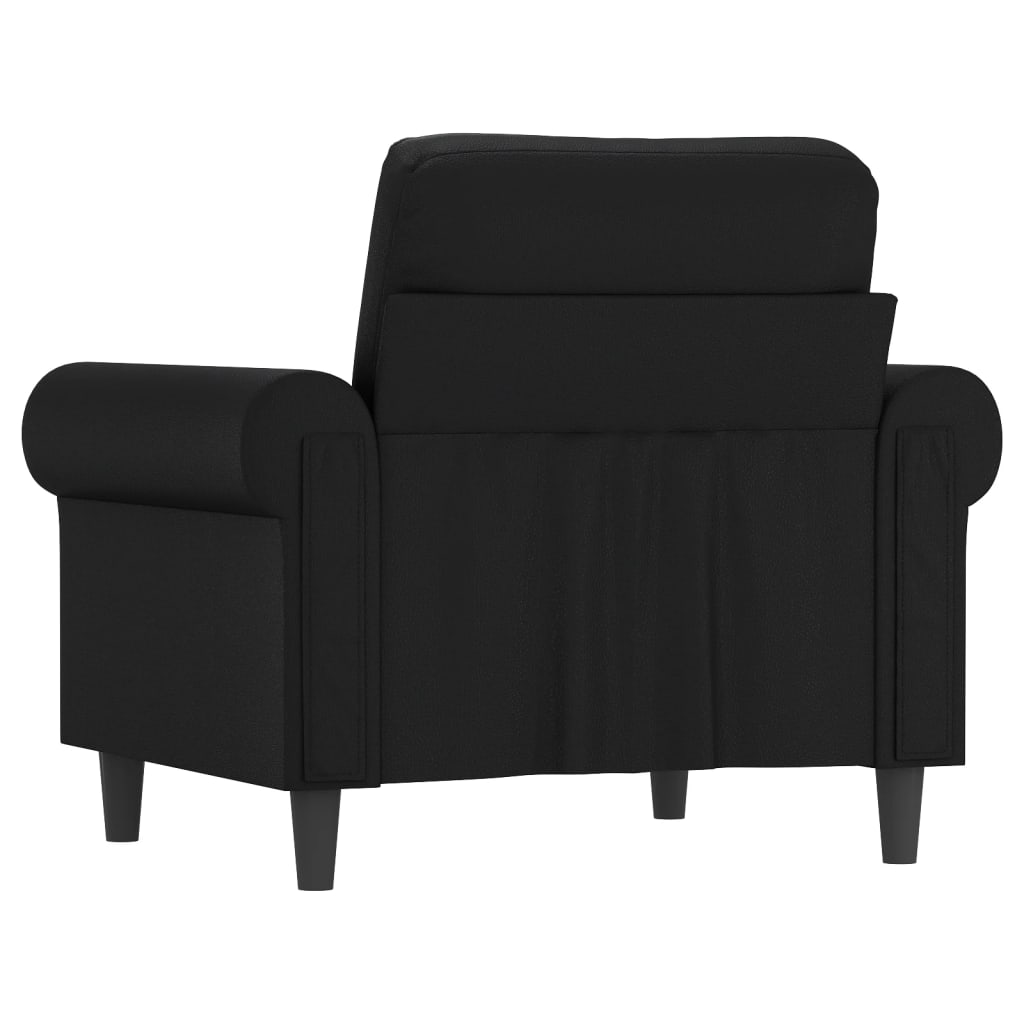 60 cm black artificial leather armchair