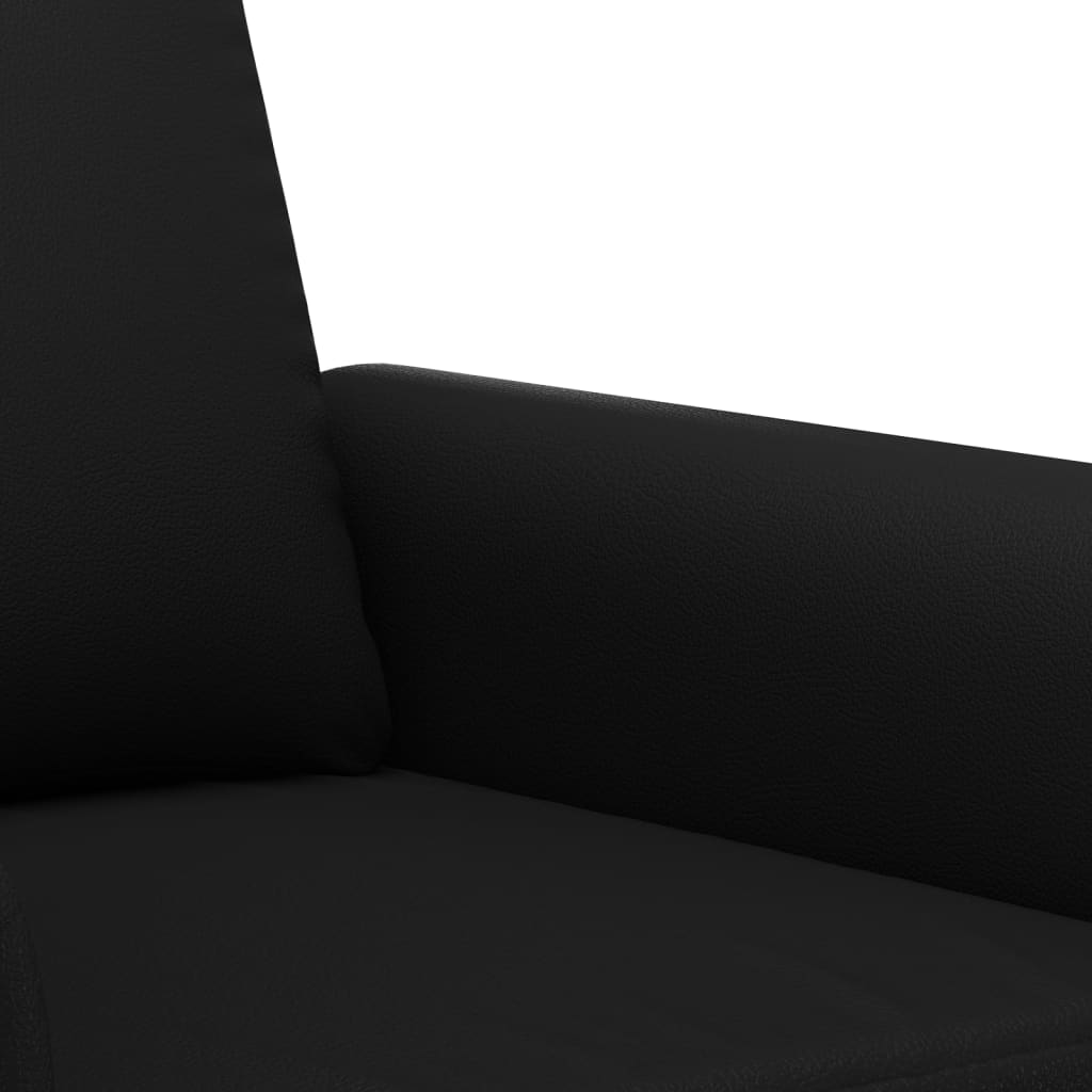 60 cm black artificial leather armchair
