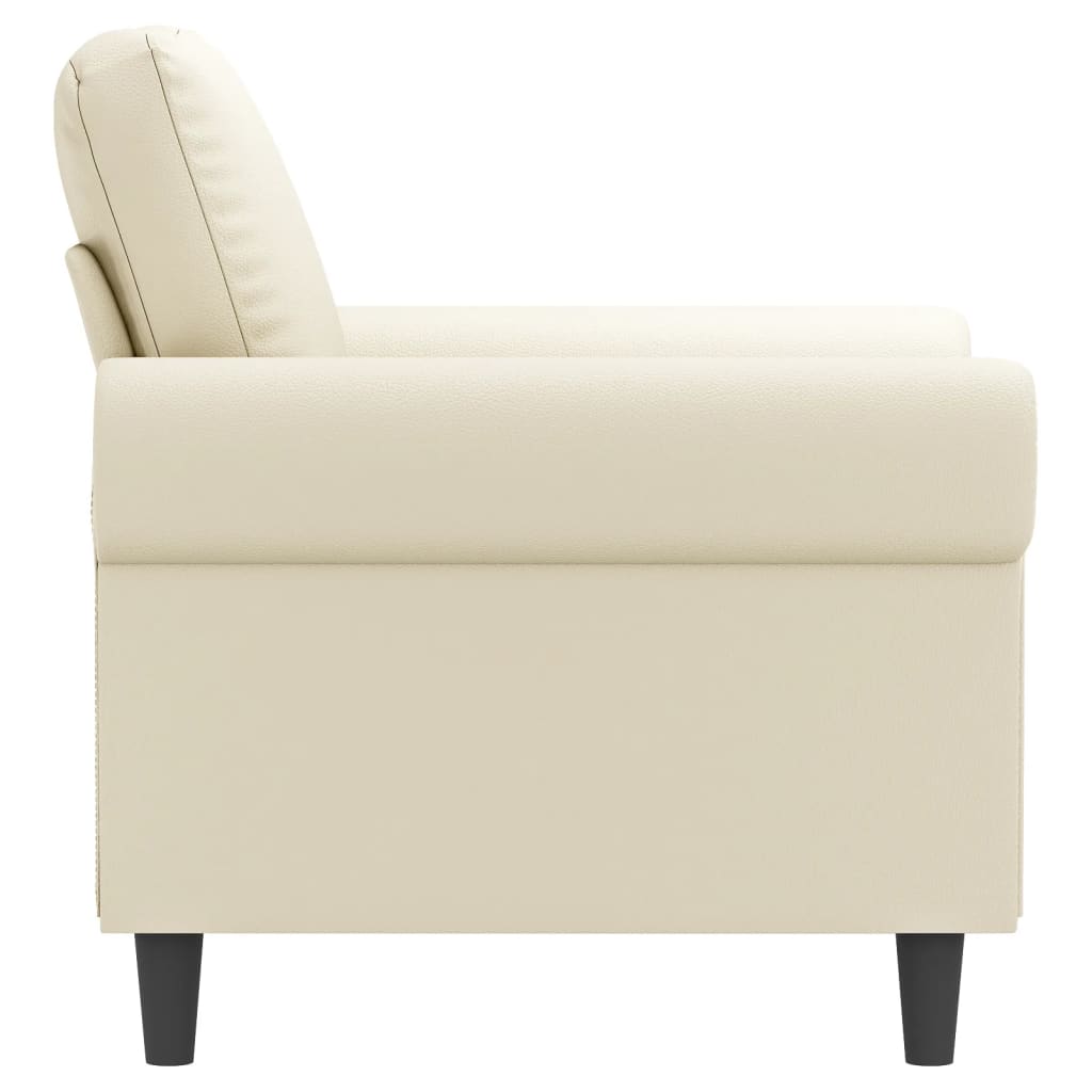 60 cm armchair in cream faux leather
