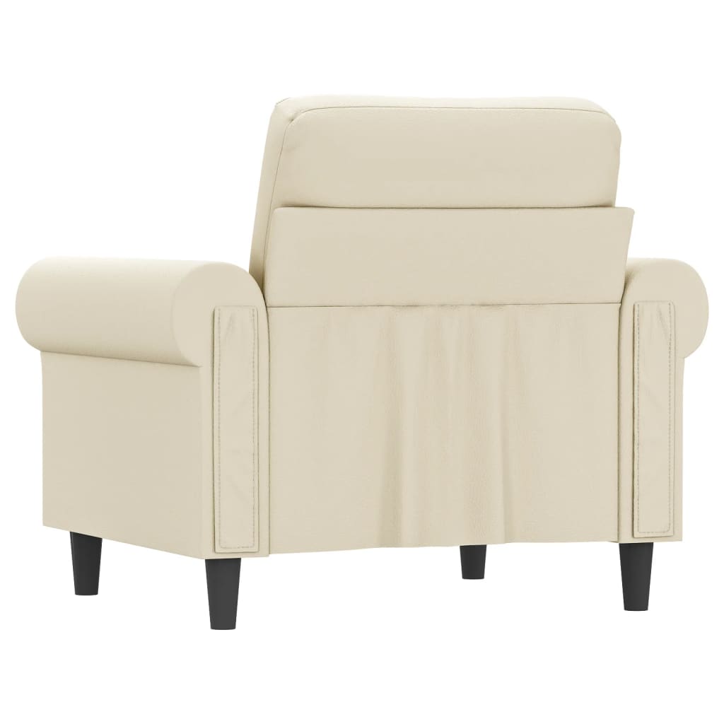 60 cm armchair in cream faux leather