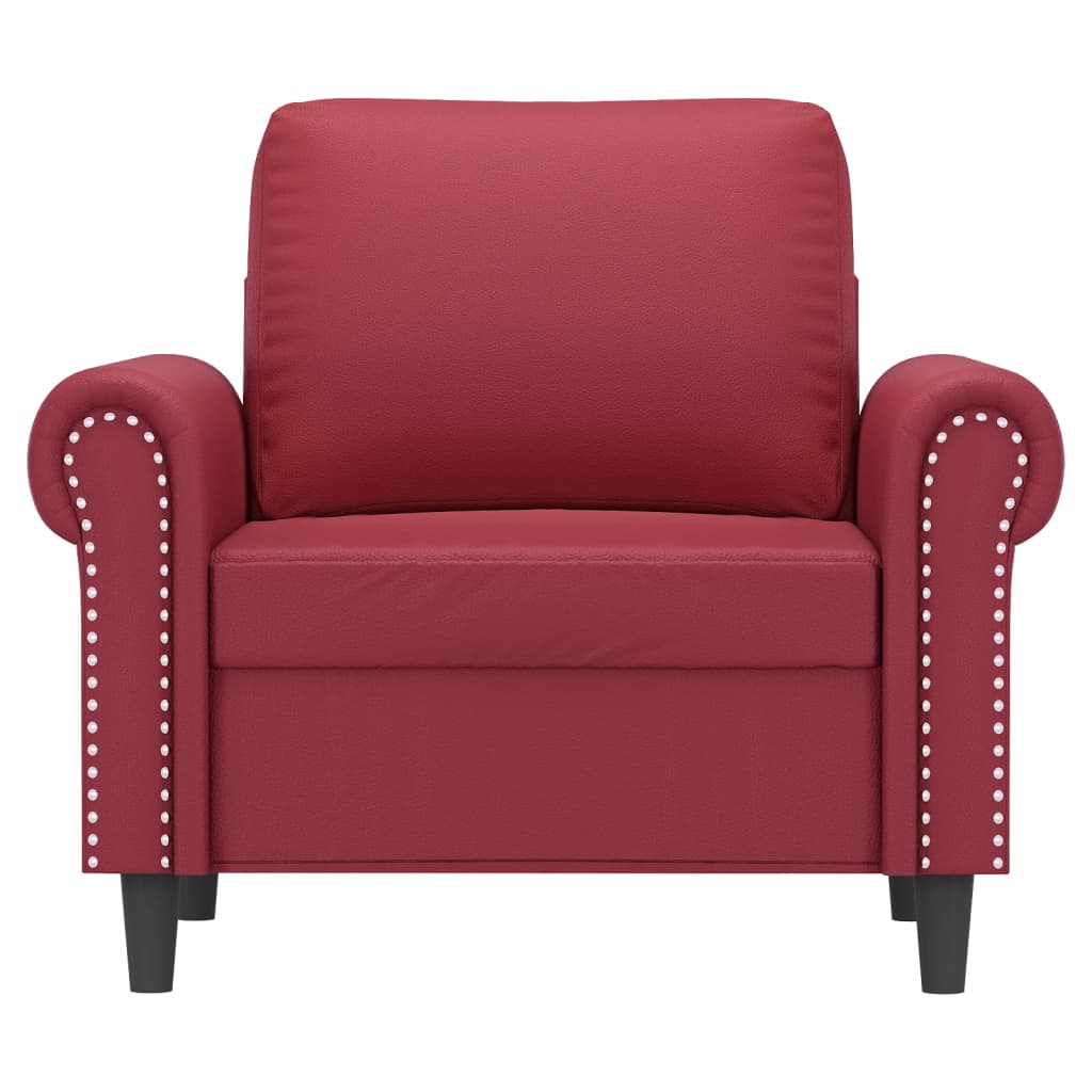 60 cm armchair in red artificial leather