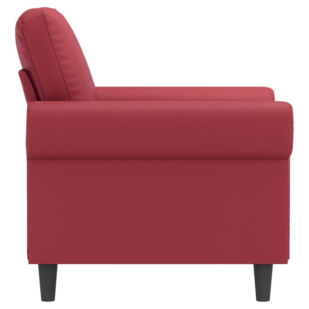60 cm armchair in red artificial leather