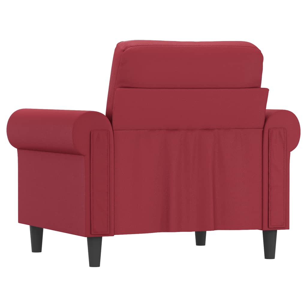 60 cm armchair in red artificial leather