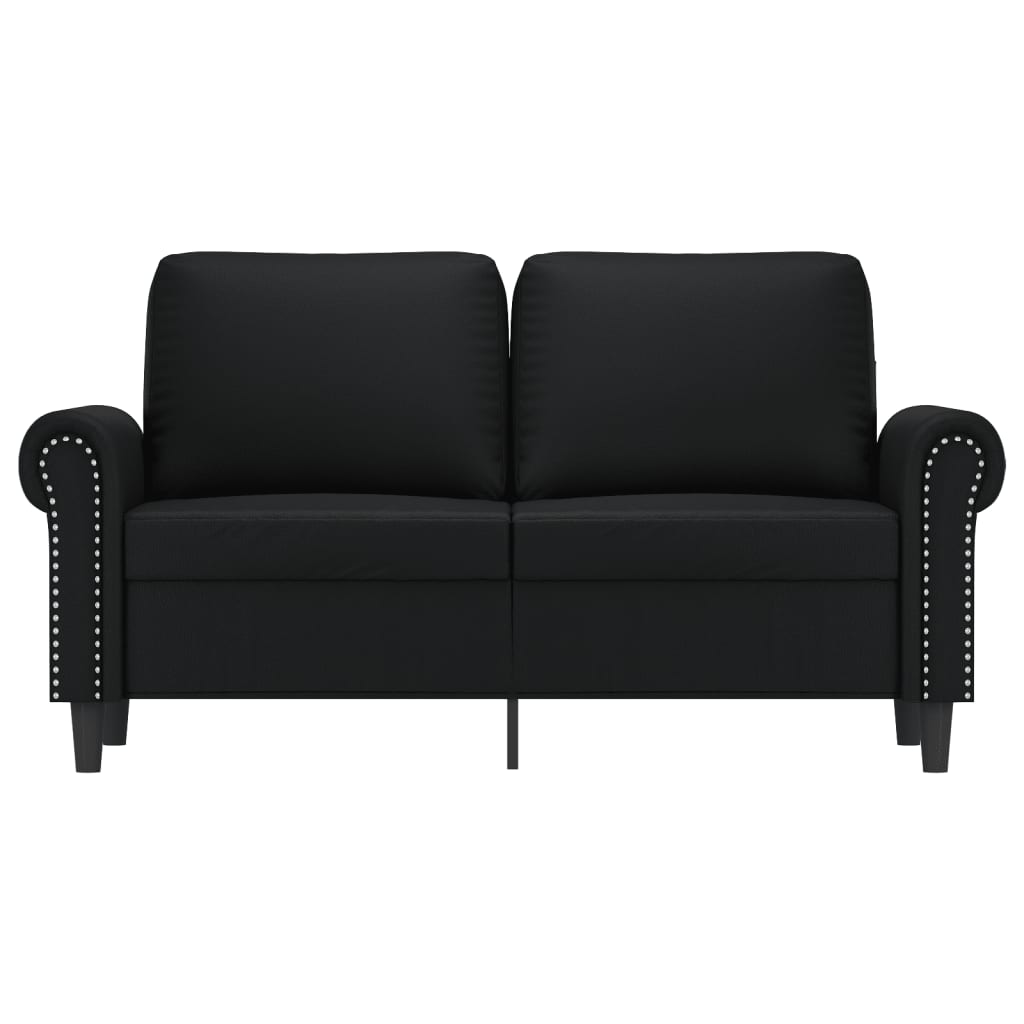 2-seater sofa 120 cm black artificial leather
