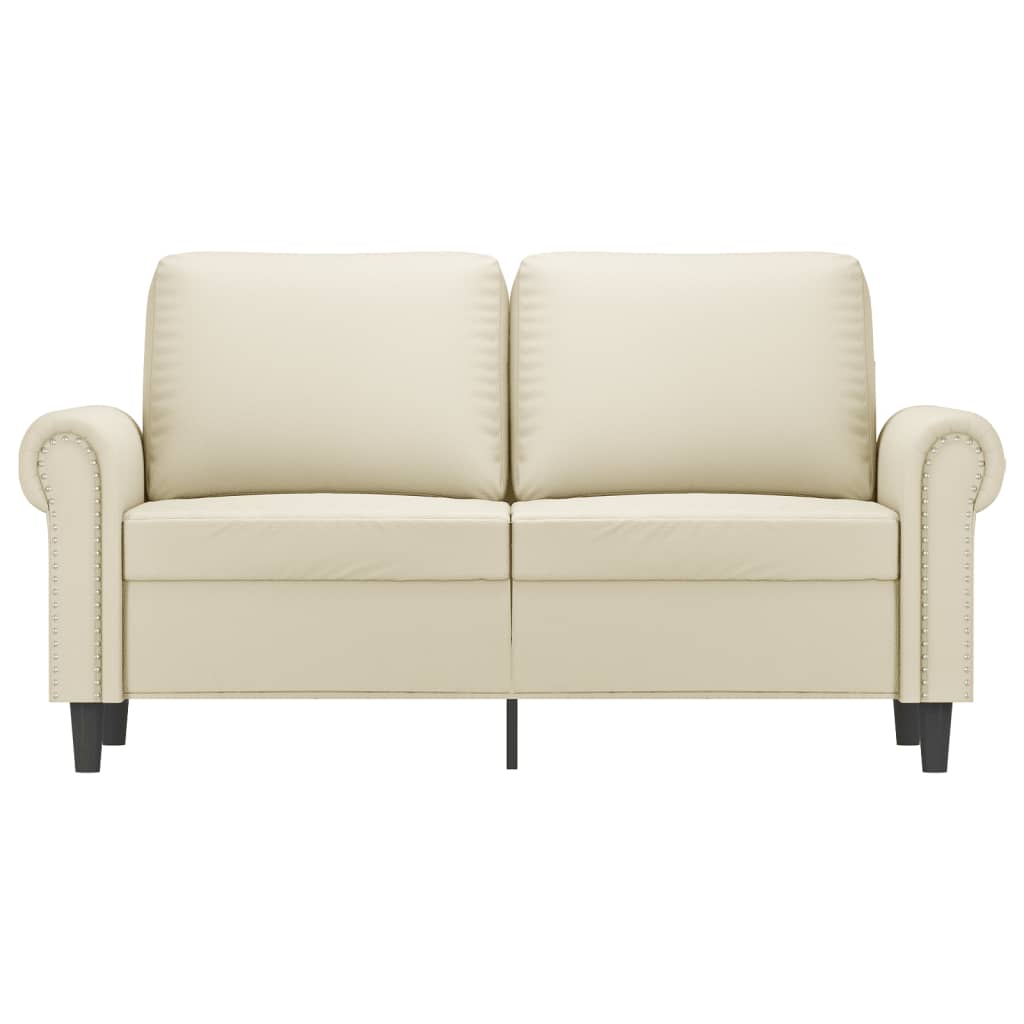 2-seater sofa 120 cm cream-colored artificial leather