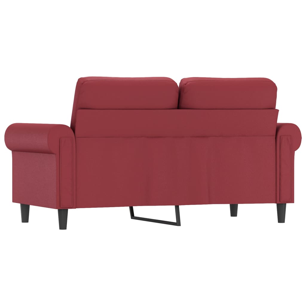 2-seater sofa 120 cm red faux leather
