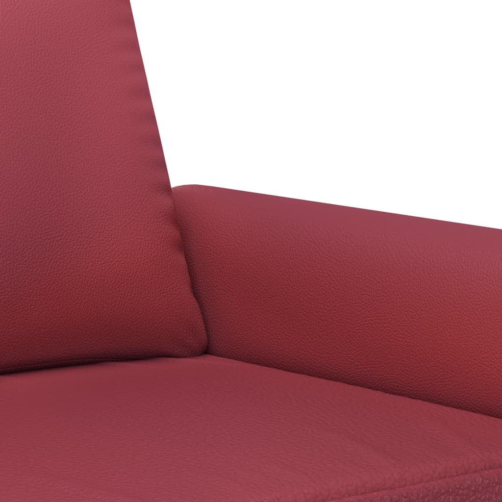 2-seater sofa 120 cm red faux leather