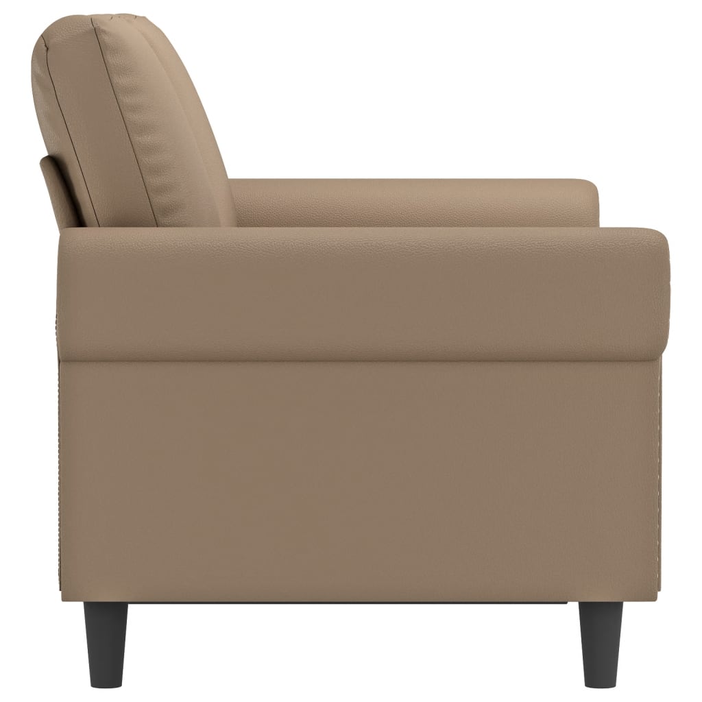 Sofá de 2 lugares 120 cm couro artificial cor cappuccino