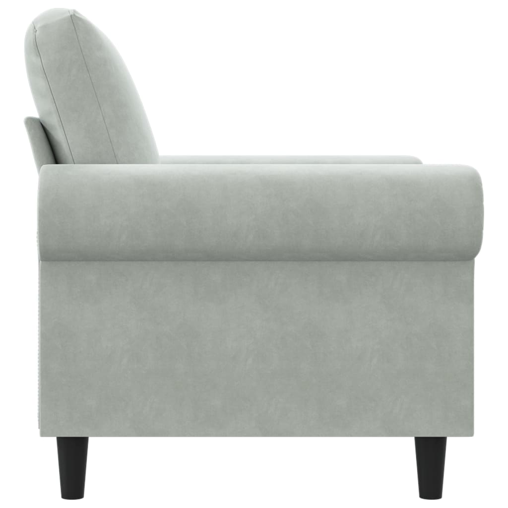 60 cm light grey velvet armchair