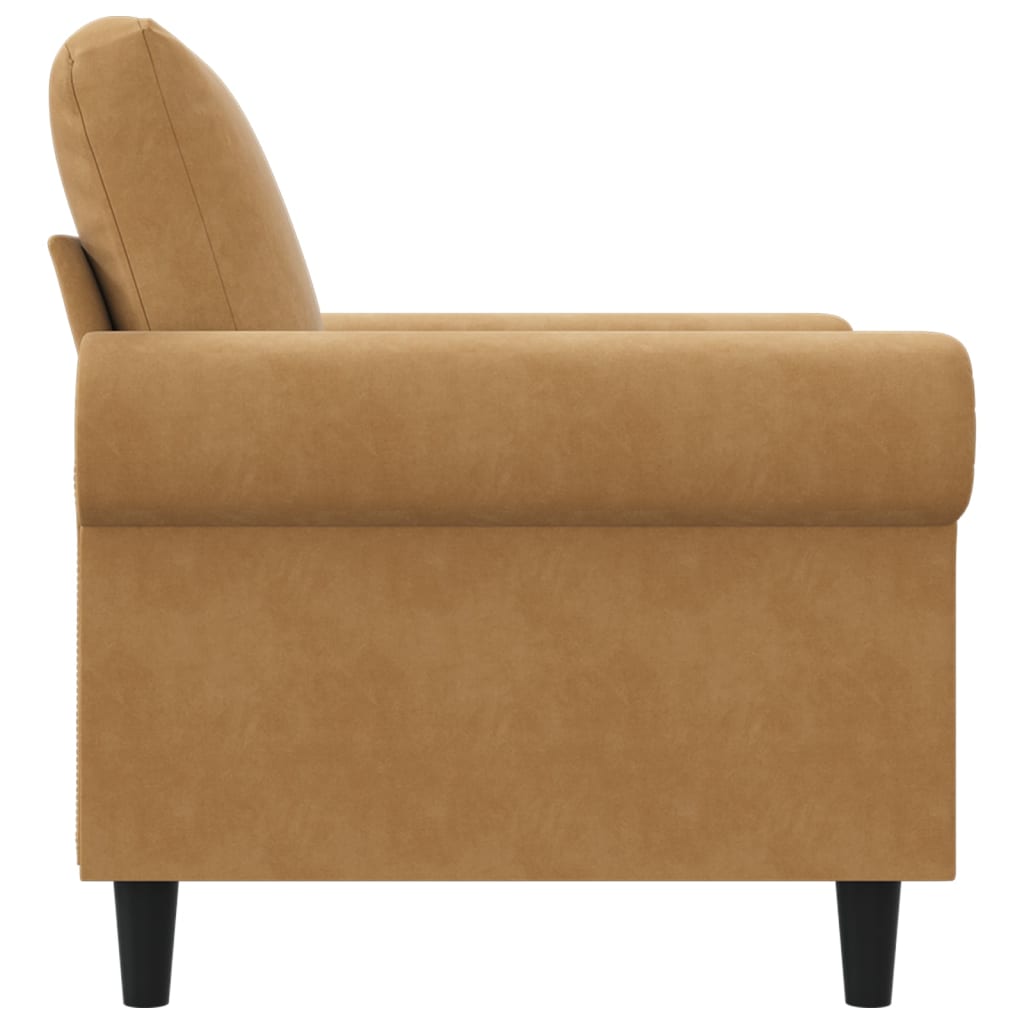 60 cm brown velvet armchair
