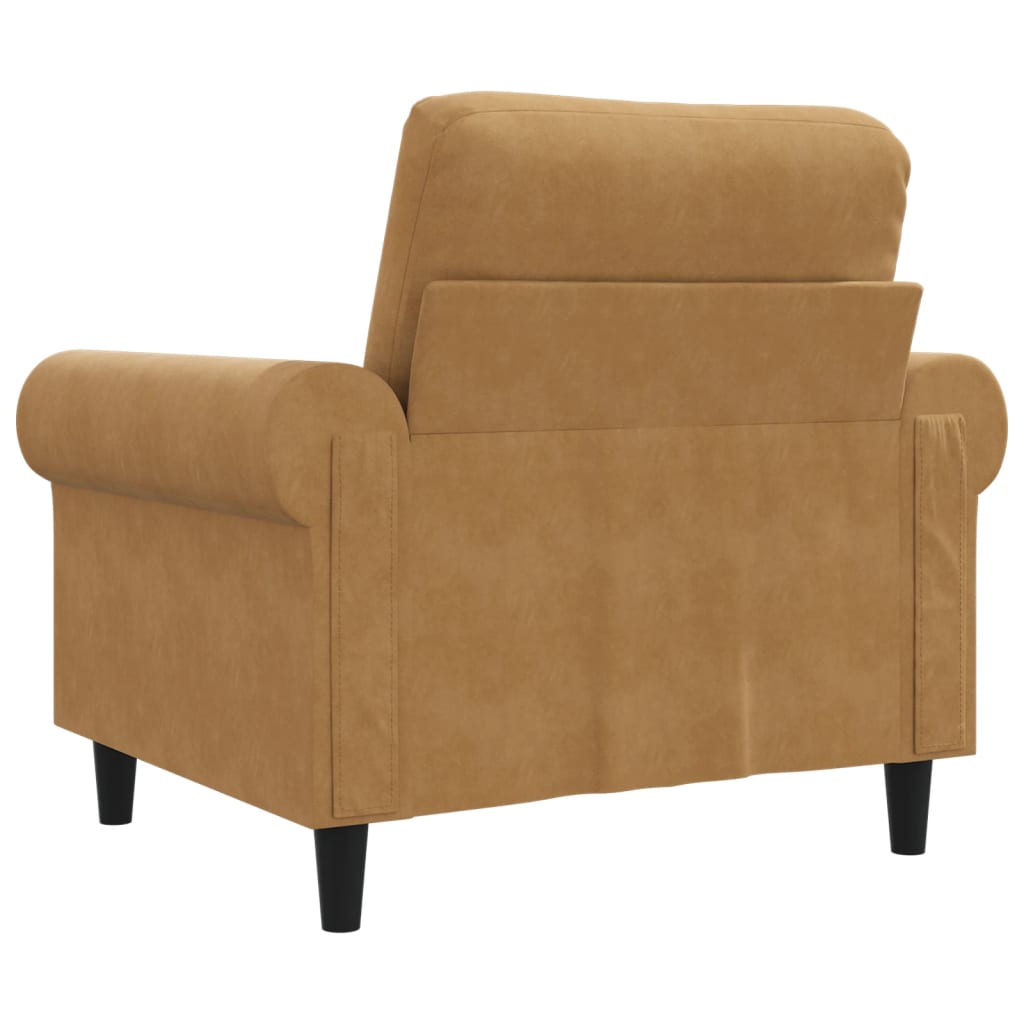 60 cm brown velvet armchair