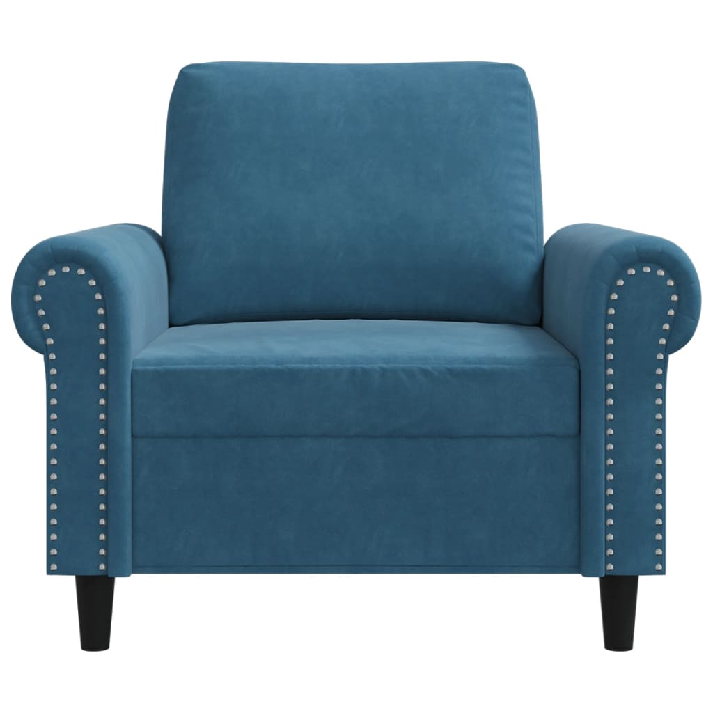 60 cm blue velvet armchair