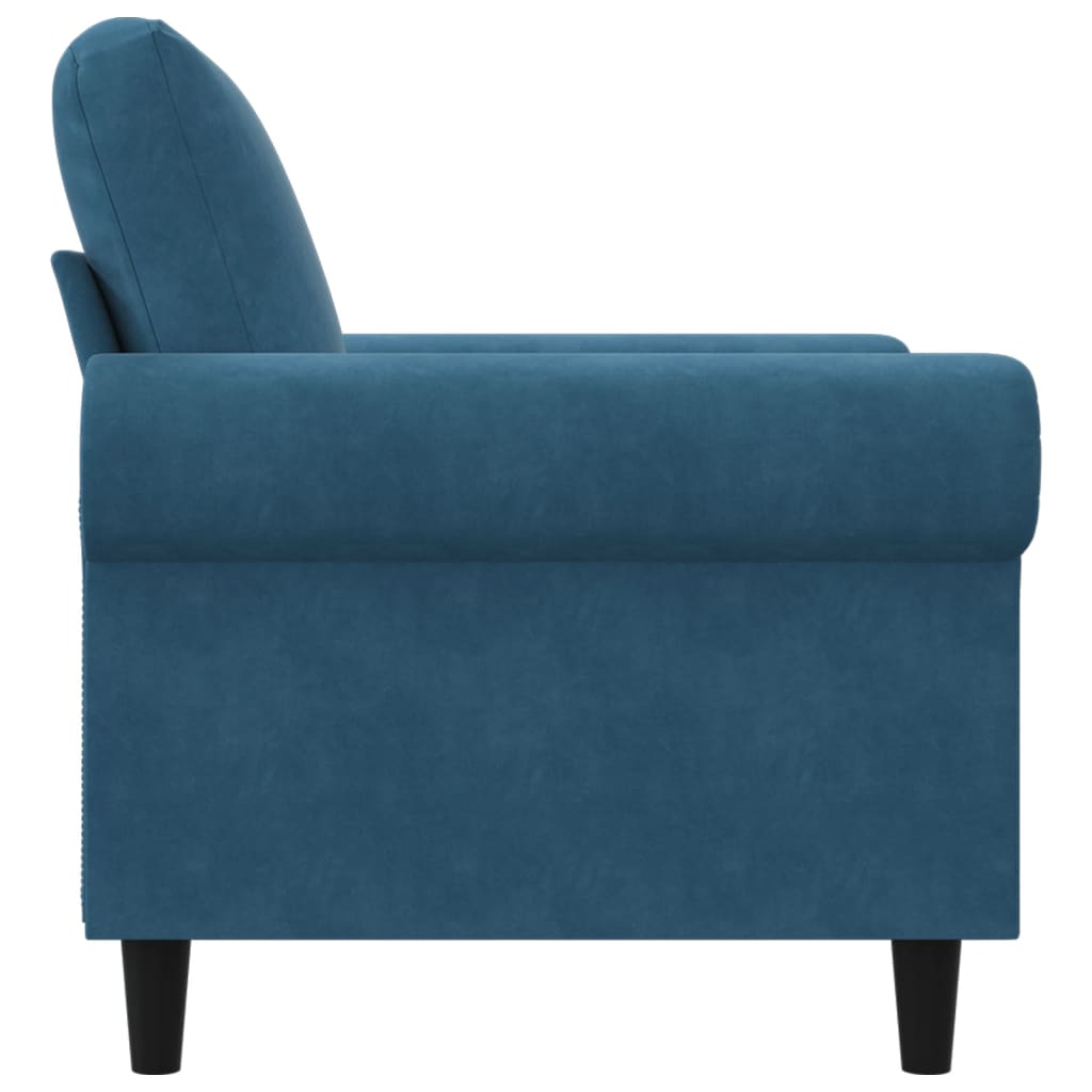 60 cm blue velvet armchair