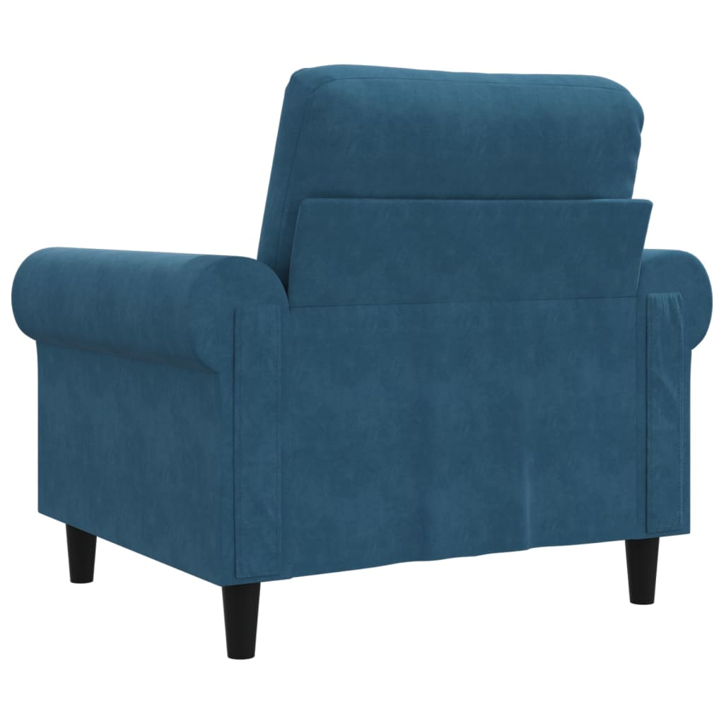 60 cm blue velvet armchair