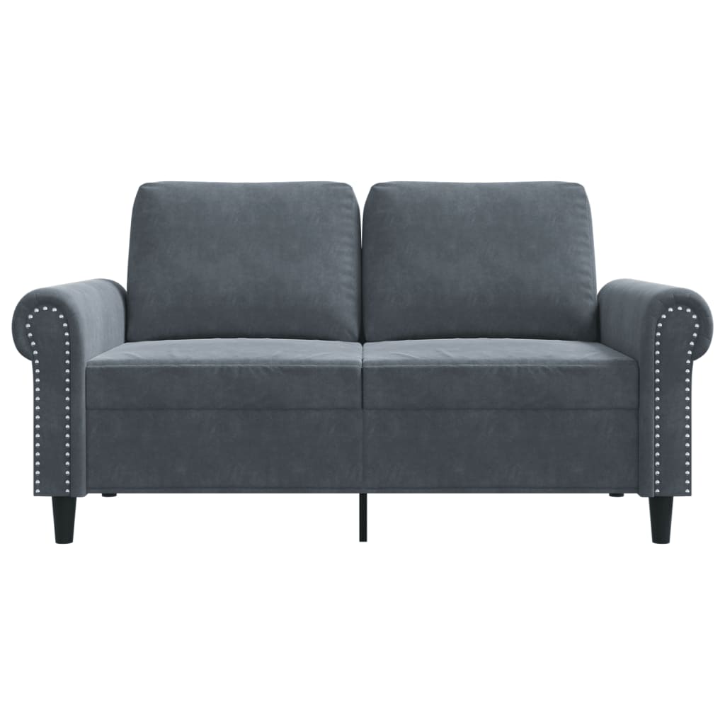 2-seater sofa 120 cm dark grey velvet
