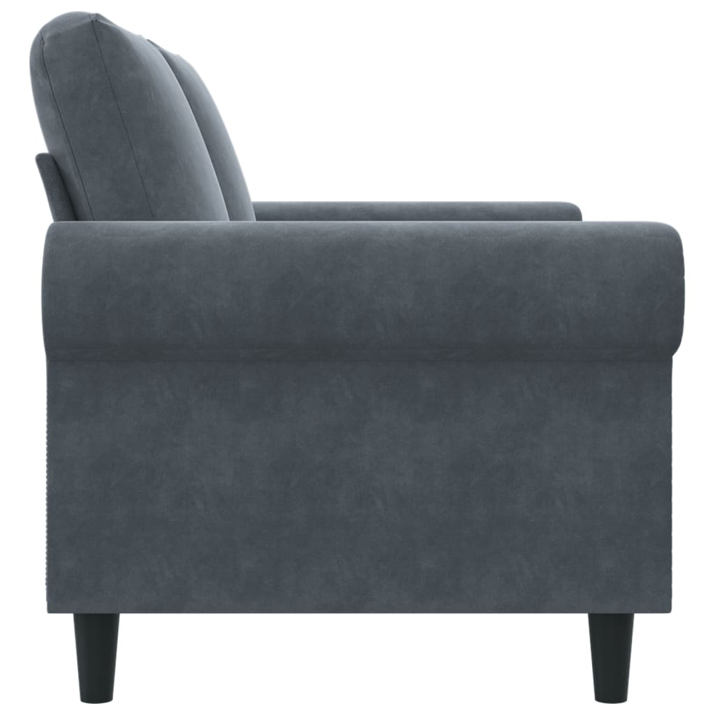 2-seater sofa 120 cm dark grey velvet